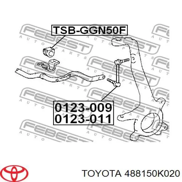 488150K020 Toyota втулка стабилизатора переднего