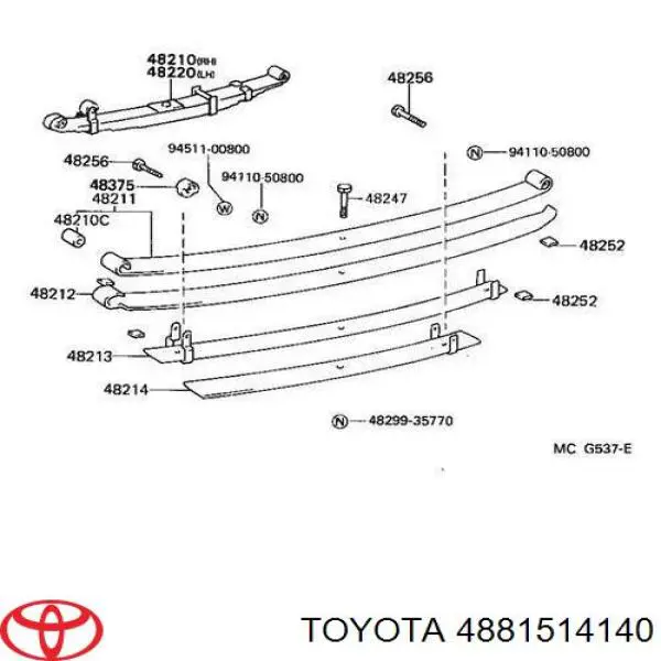 Втулка стабилизатора заднего Toyota 4881514140