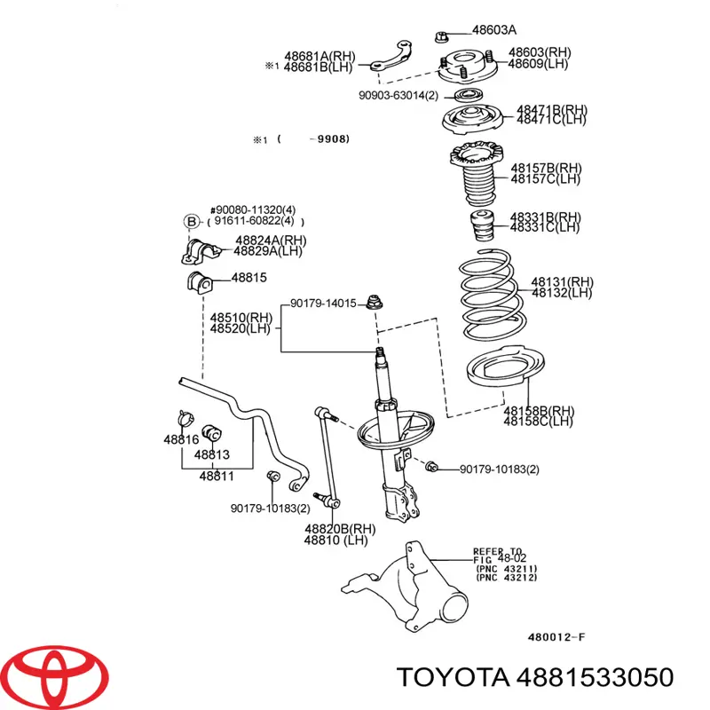 Втулка стойки стабилизатора Toyota 4881533050