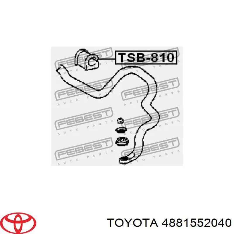 Купить 4881552040 Toyota Втулки переднего стабилизатора