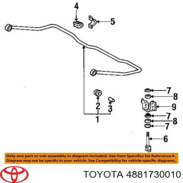 4881730010 Toyota втулка стойки заднего стабилизатора