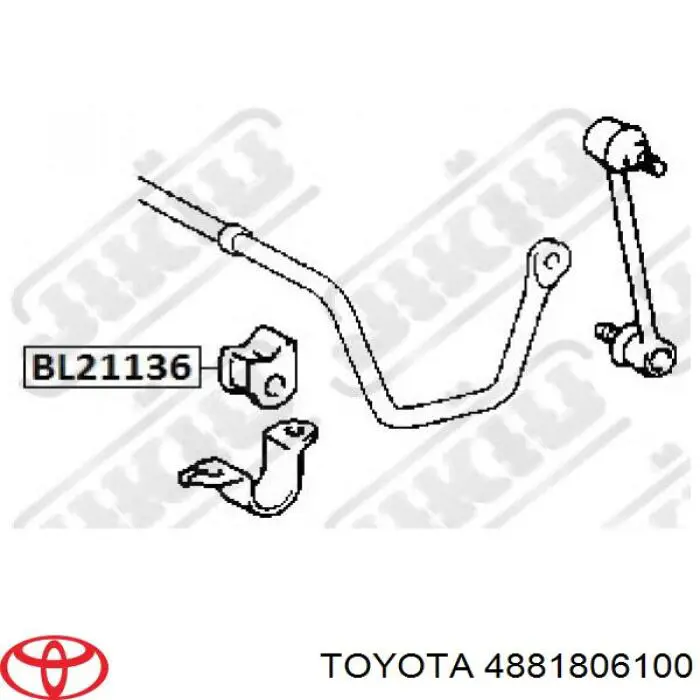 4881806100 Toyota bucha de estabilizador traseiro