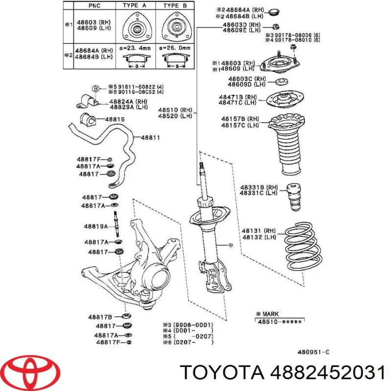  Хомут крепления втулки стабилизатора переднего Toyota Yaris 