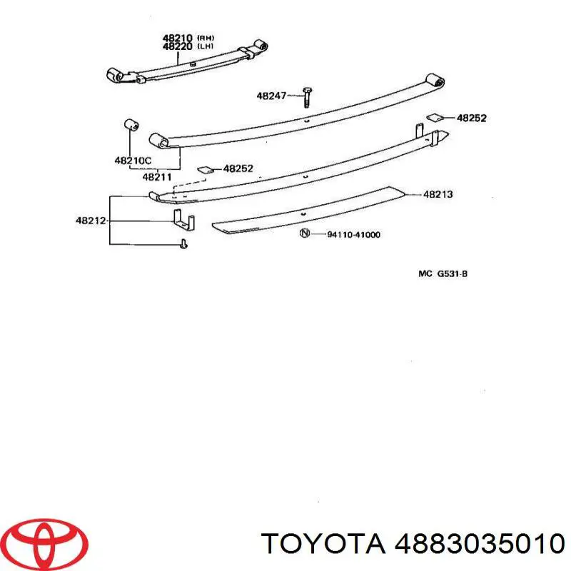 4883035010 Toyota стойка стабилизатора заднего