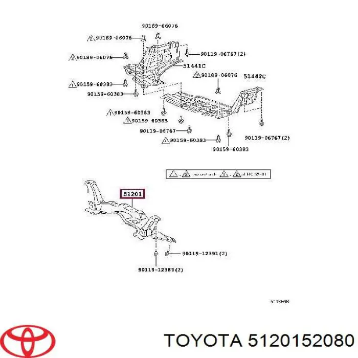 5120152080 Toyota viga de suspensão dianteira (plataforma veicular)