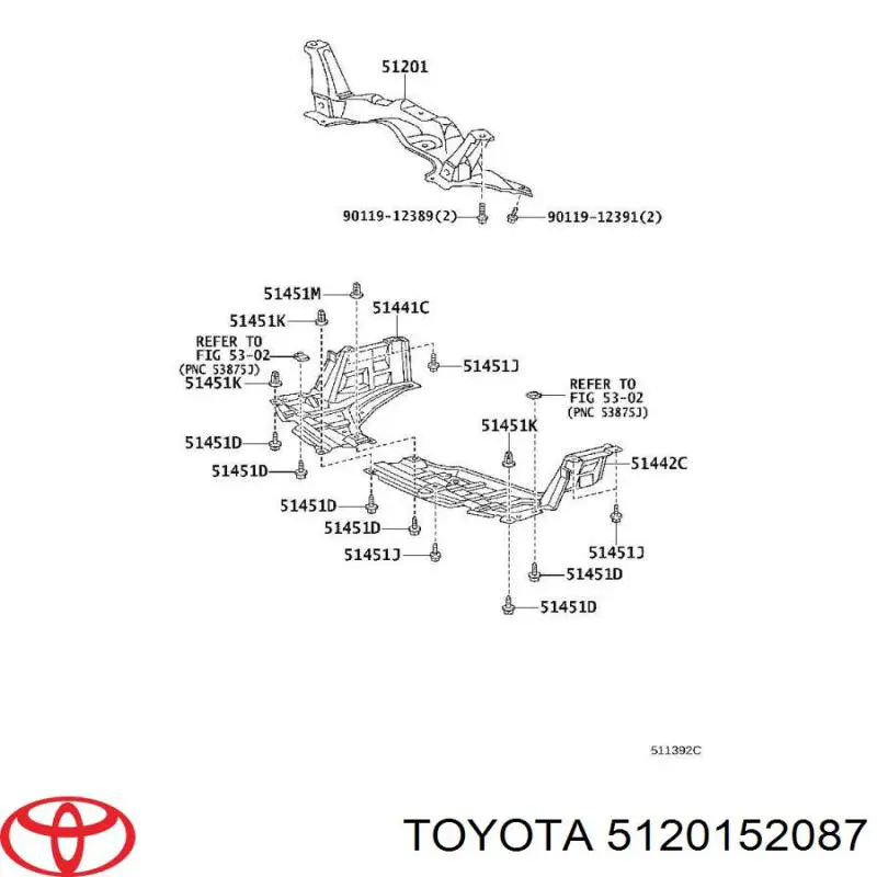 5120152087 Toyota Подрамник передней подвески