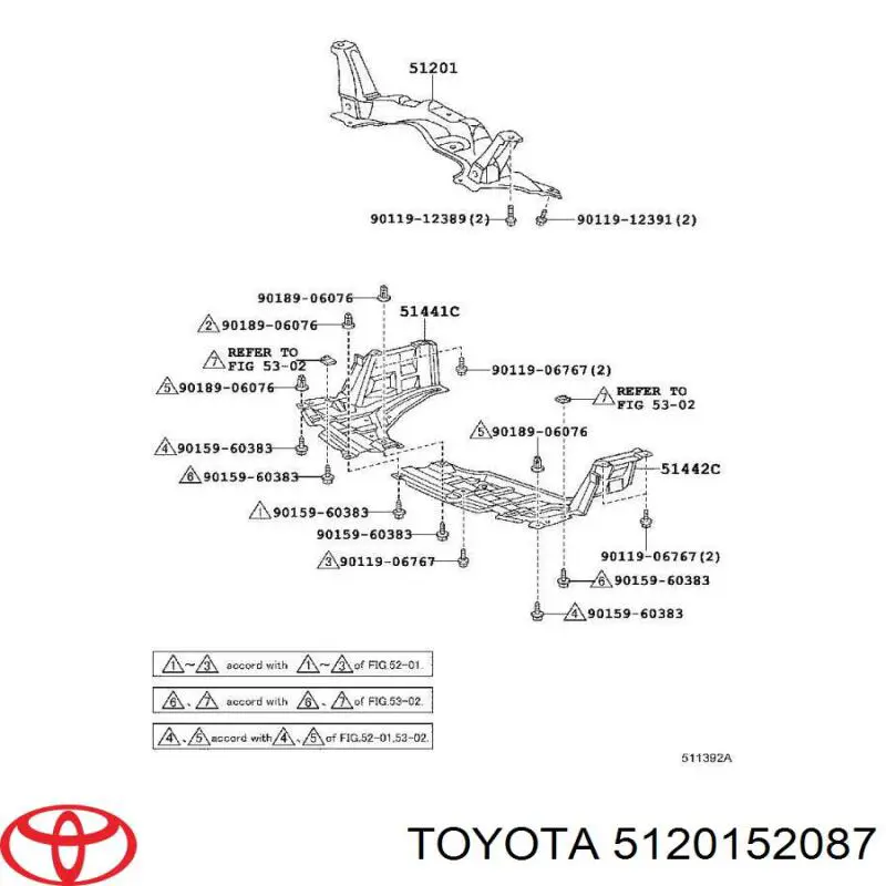 Передняя балка Toyota 5120152087 цена, от 380.08 USD