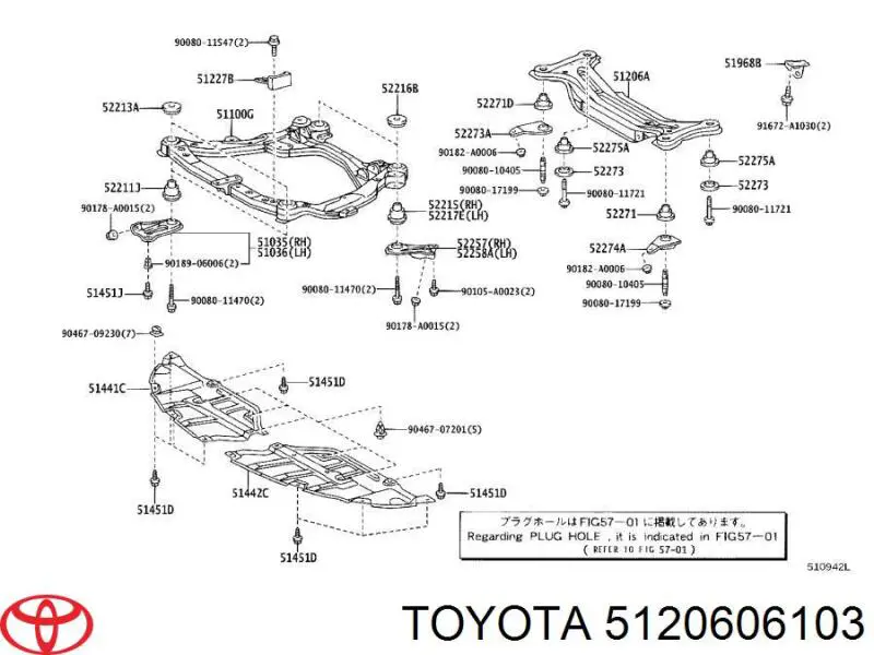 Задний подрамник Камри V30 (Toyota Camry)