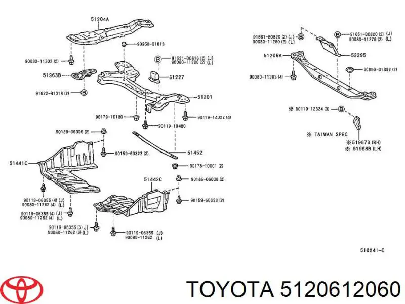 5120612060 Toyota Подрамник задней подвески
