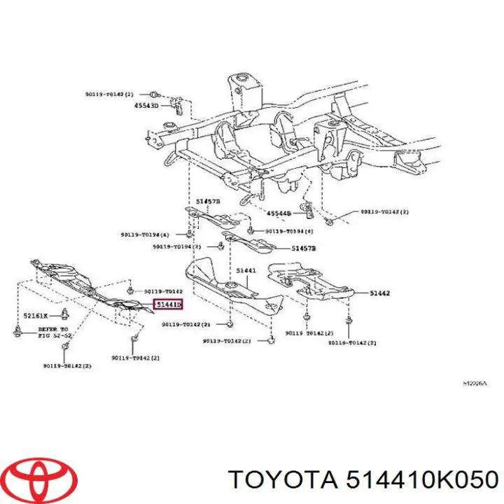 514410K050 Toyota защита двигателя передняя