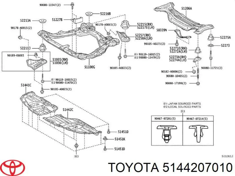 Защита двигателя левая на Toyota Avalon GSX30