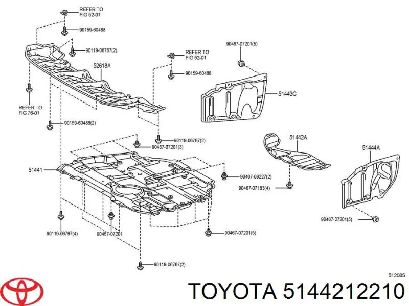 Защита двигателя задняя Toyota 5144212210 цена, от 22.57 USD