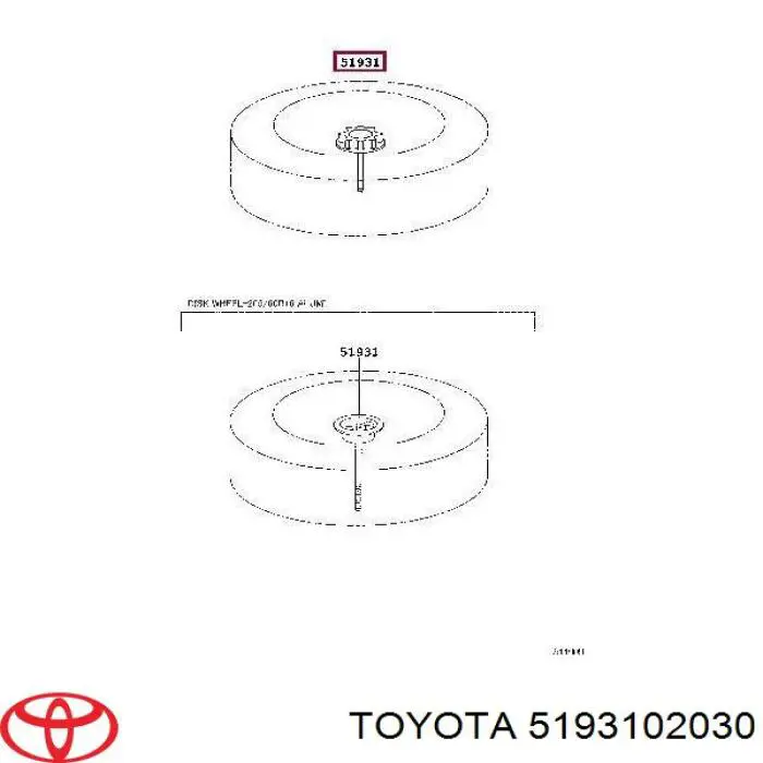 5193102030 Toyota Parafuso de fixação da roda de recambio