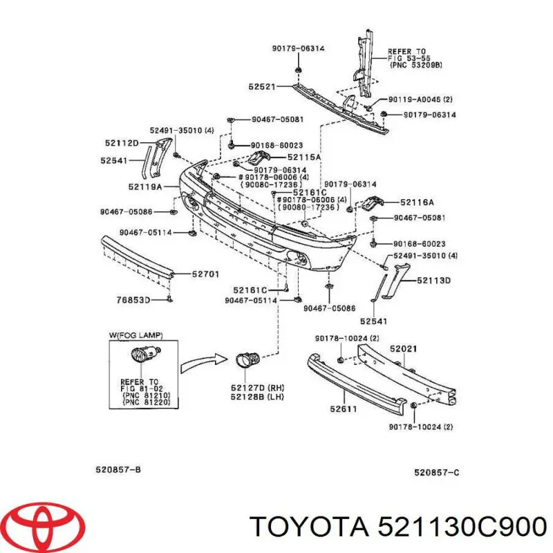 Бампер передний, левая часть на Toyota Sequoia 