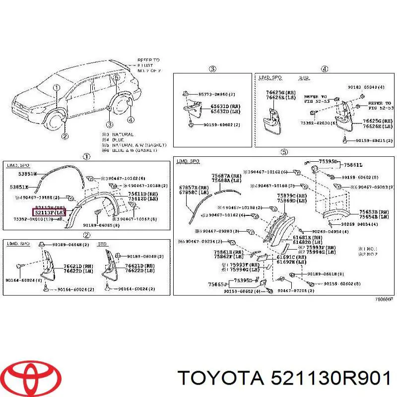 521130R901 Toyota pára-choque dianteiro, parte esquerda