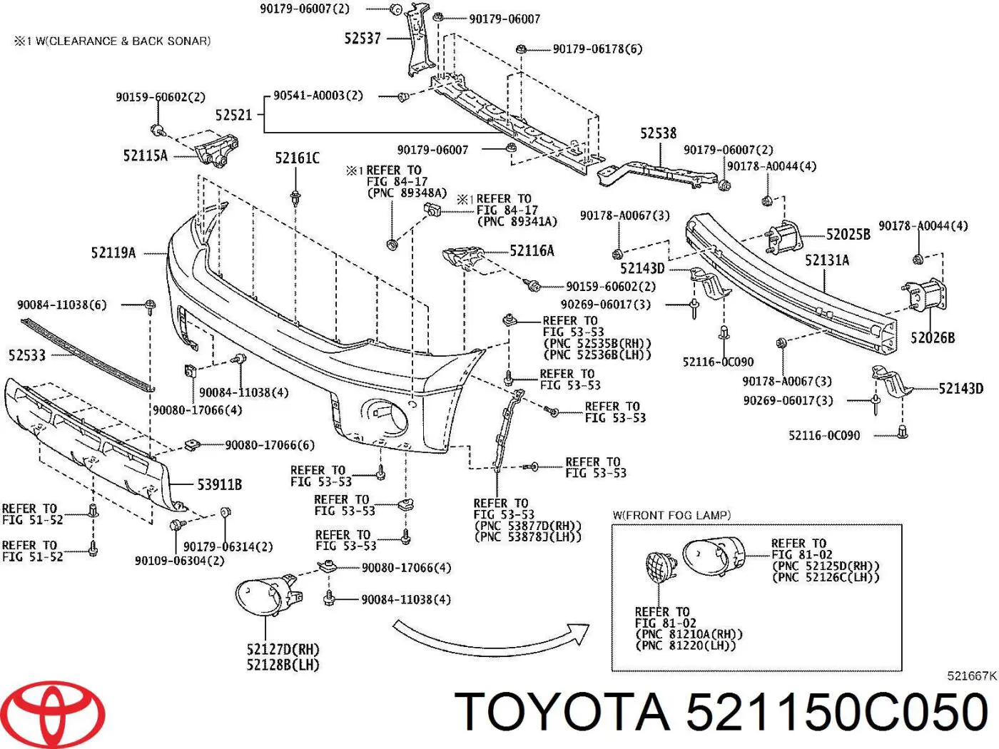 Кронштейн бампера переднего внешний правый на Toyota Tundra 