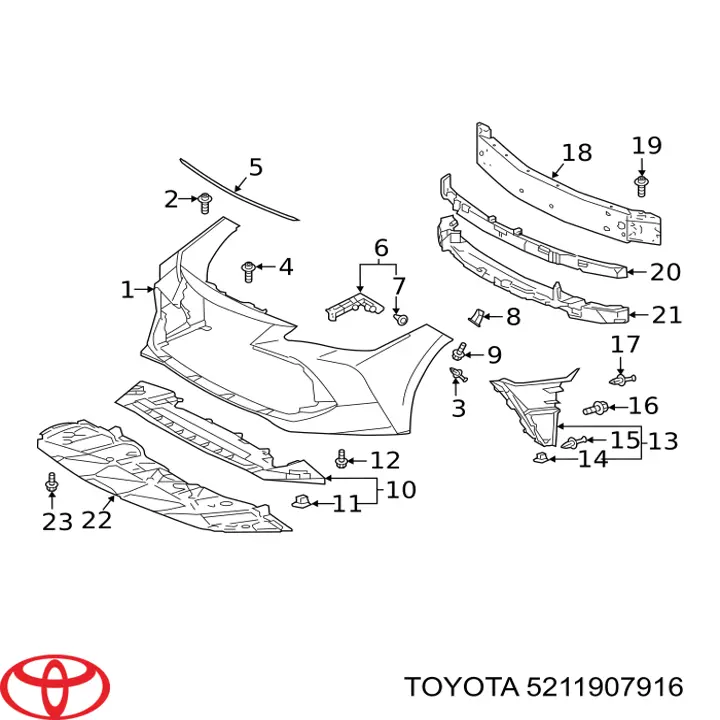 5211907916 Toyota pára-choque dianteiro