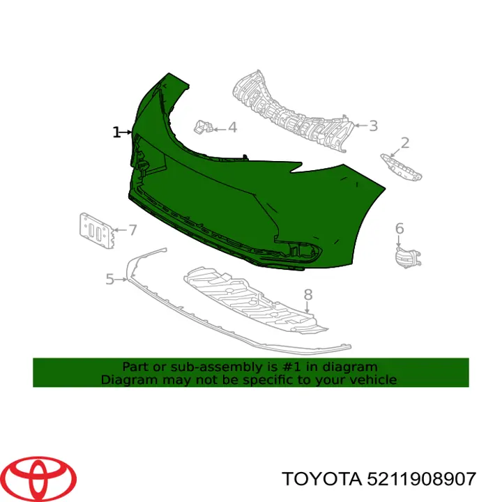 5211908907 Toyota Бампер передний в сборе