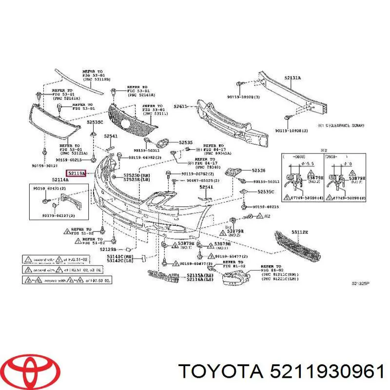 5211930961 Toyota Бампер передний в сборе