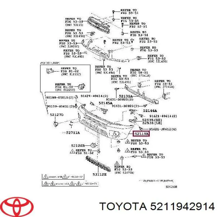 5211942914 Toyota Бампер передний в сборе