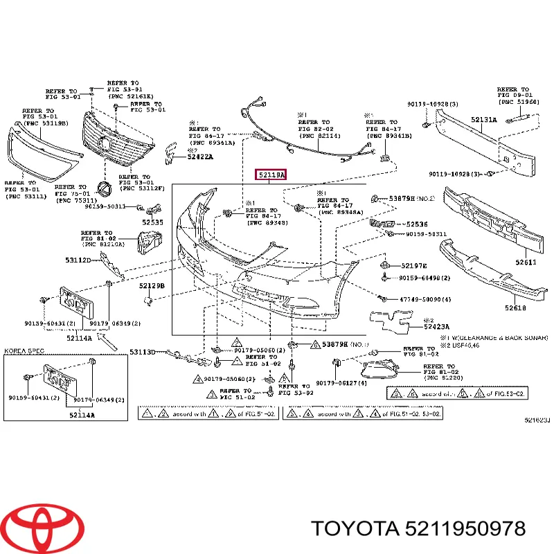 5211950978 Toyota Бампер передний в сборе