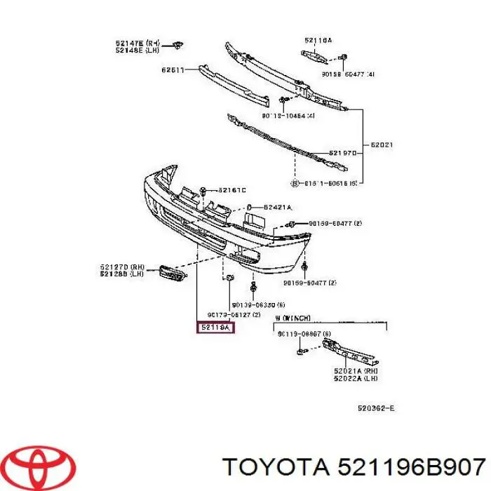 5211960911 Toyota передний бампер