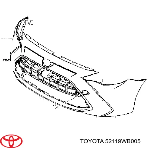 Передний бампер на Toyota Yaris IA/YARIS R 