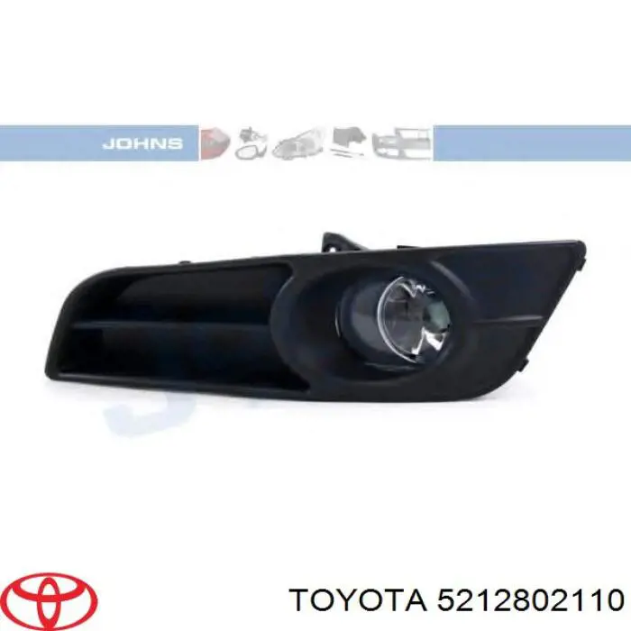 5212802110 Toyota tampão (grelha das luzes de nevoeiro do pára-choque dianteiro esquerdo)
