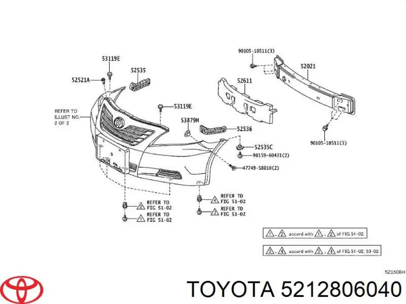 Заглушка (решетка) противотуманных фар бампера переднего левая на Toyota Camry V40