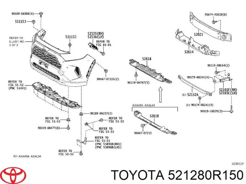 Ободок (окантовка) фары противотуманной левой на Toyota Rav4 A5, H5