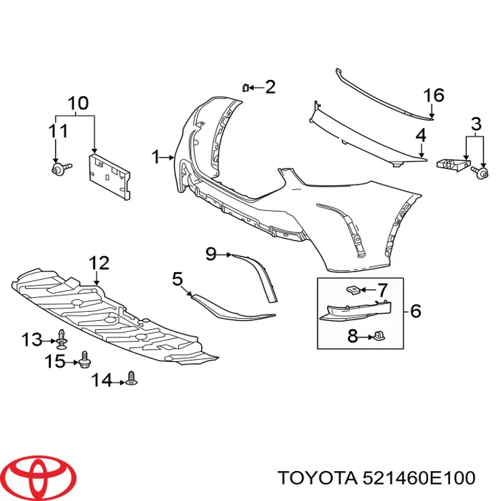 Consola do pára-choque dianteiro esquerdo para Toyota HIGHLANDER (U7, H7)