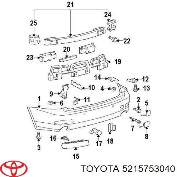 Купить 5215753040 Toyota Направляющая заднего бампера правая