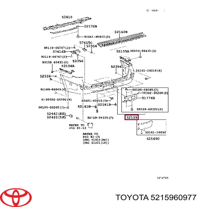 Бампер задний Toyota 5215960977