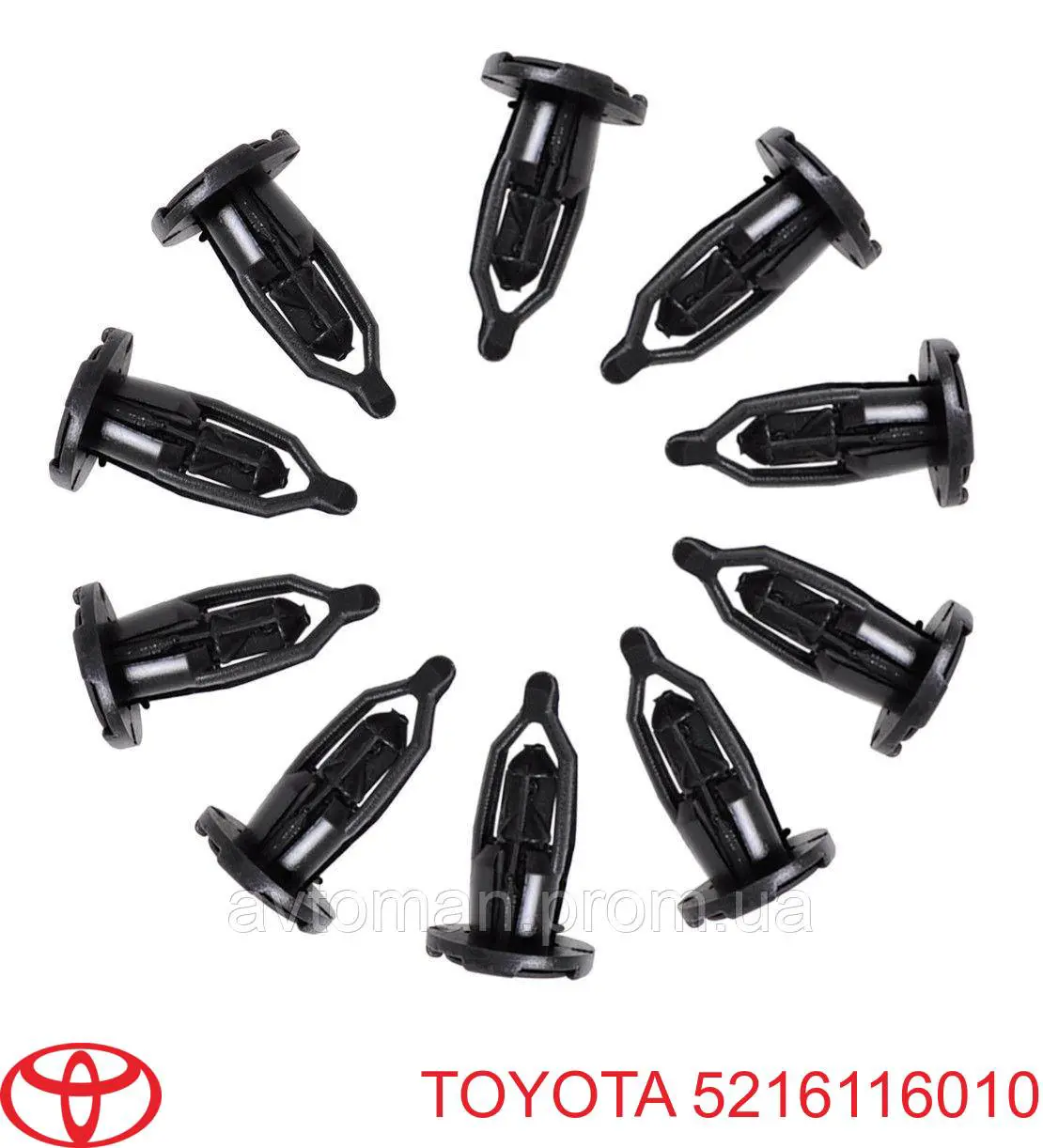 Пистон крепления переднего бампера 5216116010 Toyota