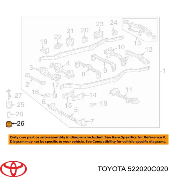 Купить 522020C020 Toyota Подушка рамы (крепления кузова)