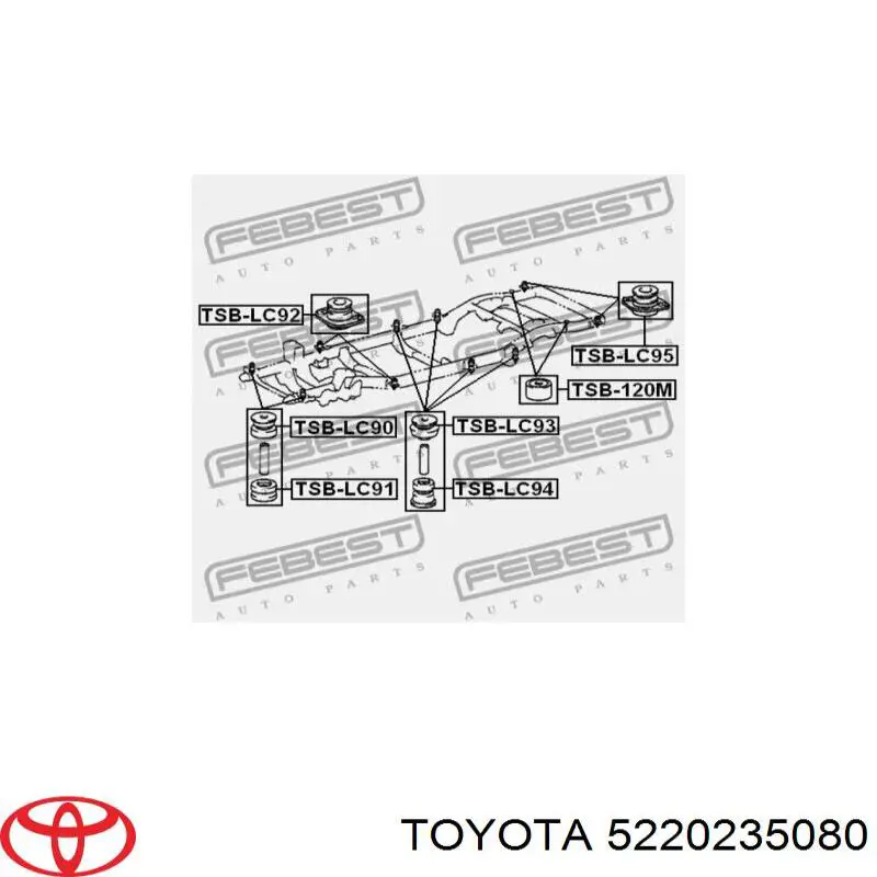 Купить 5220235080 Toyota Подушка рамы (крепления кузова)