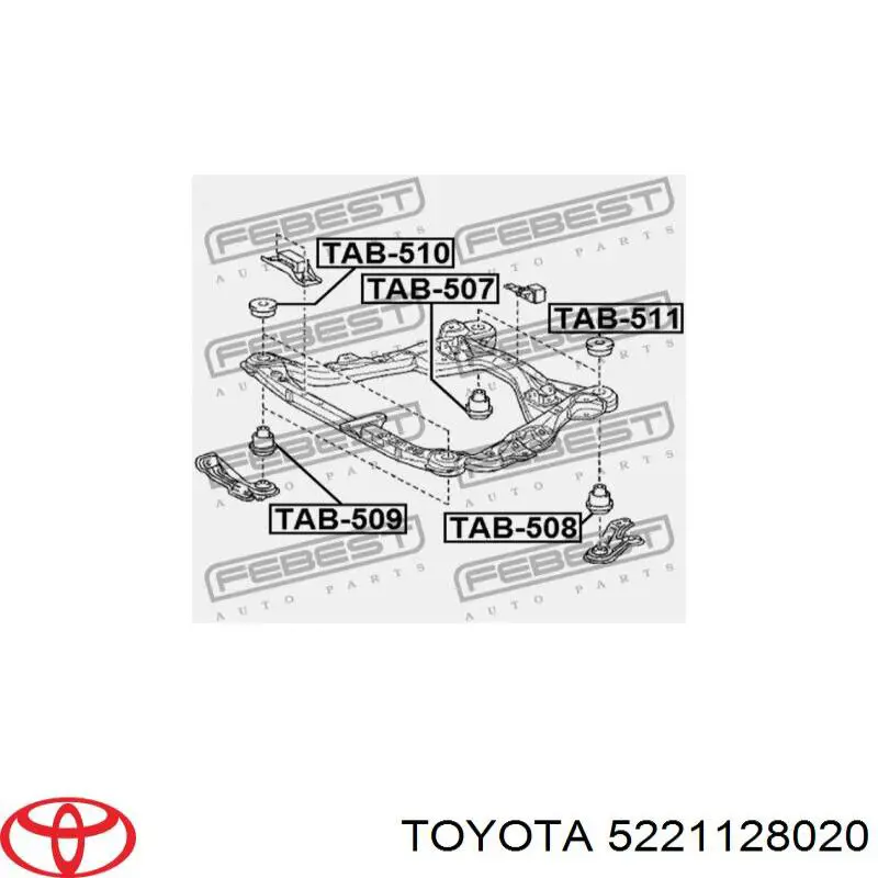 Сайлентблок передней балки Toyota 5221128020 цена, от 13.95 USD