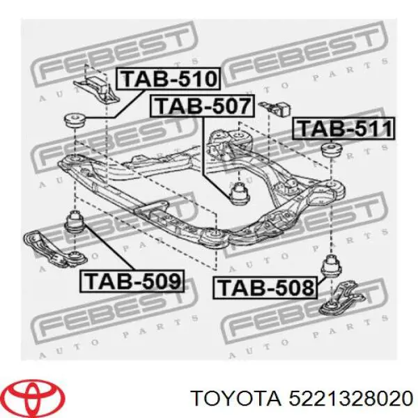 Купить 5221328020 Toyota Сайлентблок переднего подрамника
