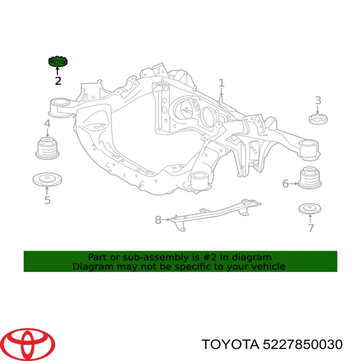 Сайлентблок задней балки TOYOTA 5227850030