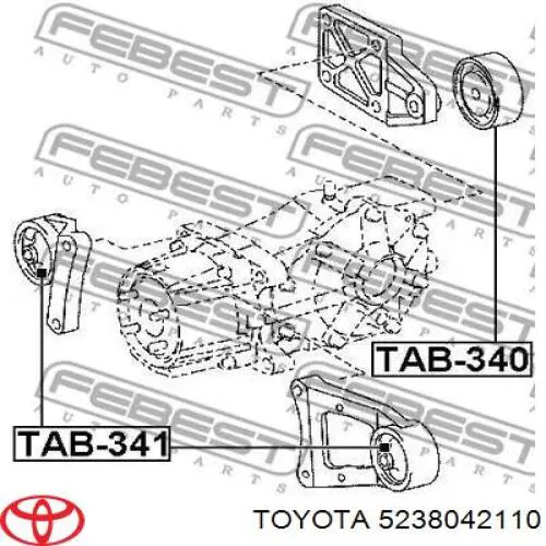 Consola (travessa) direita de redutor traseiro para Toyota RAV4 (A3)