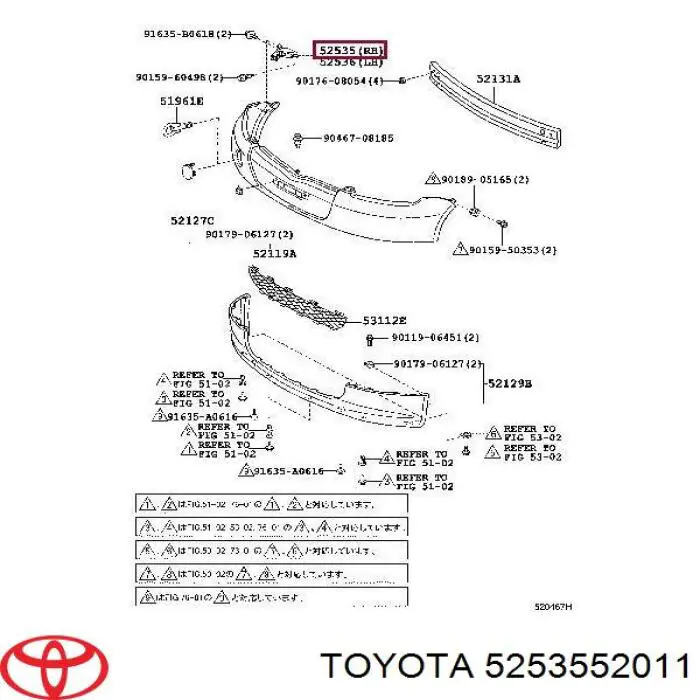 Consola do pára-choque dianteiro direito para Toyota Yaris (P10)