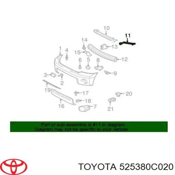 Guia do pára-choque dianteiro esquerdo para Toyota Sequoia 