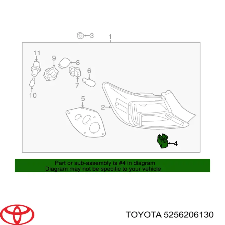 Клипса крепления заднего фонаря 5256206130 Toyota