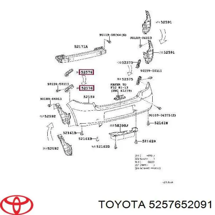 Consola do pára-choque dianteiro esquerdo para Toyota Yaris (SP90)