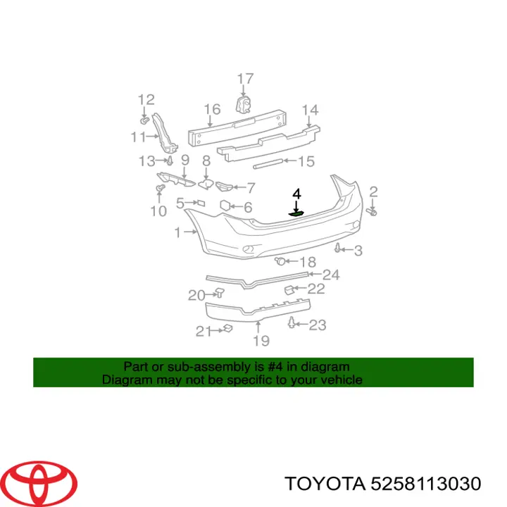Защитная наклейка (протектор) заднего бампера на Toyota Corolla E15