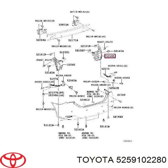 5259102280 Toyota Защита заднего бампера