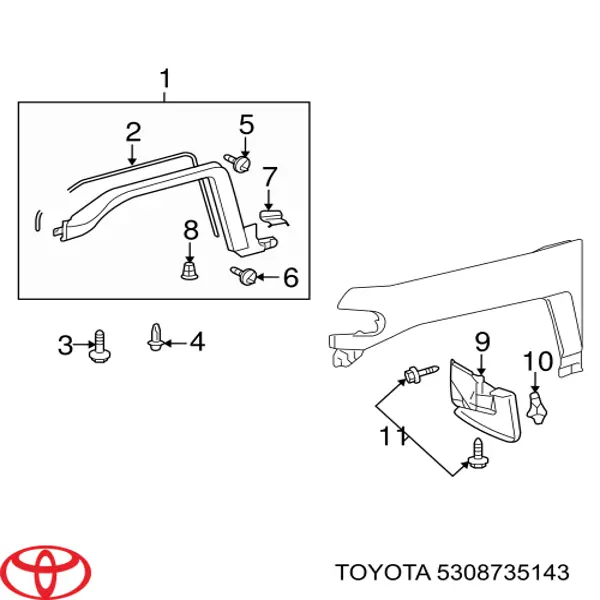 Expansor (placa sobreposta) de arco do pára-lama dianteiro direito para Toyota Fj Cruiser 