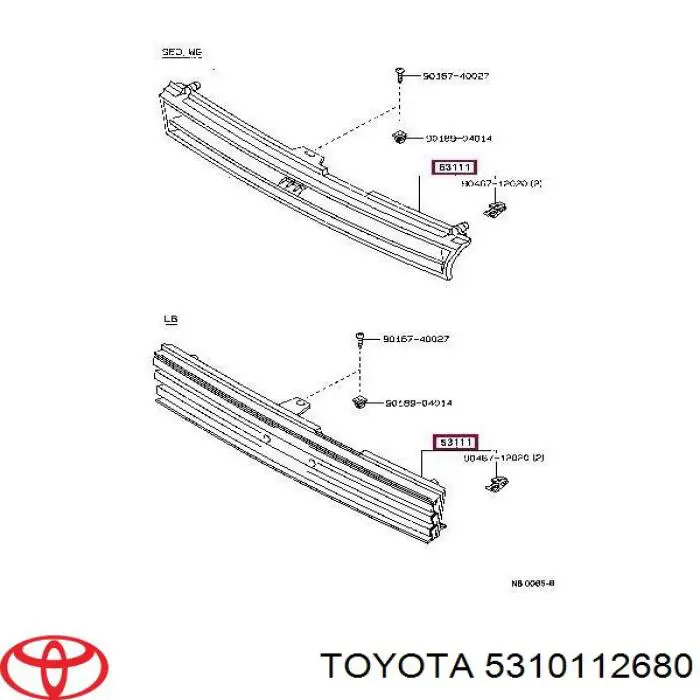 Решетка радиатора 5310112680 Toyota