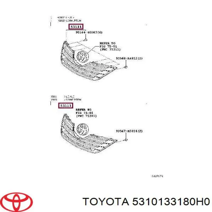 Решетка радиатора 5310133180H0 Toyota