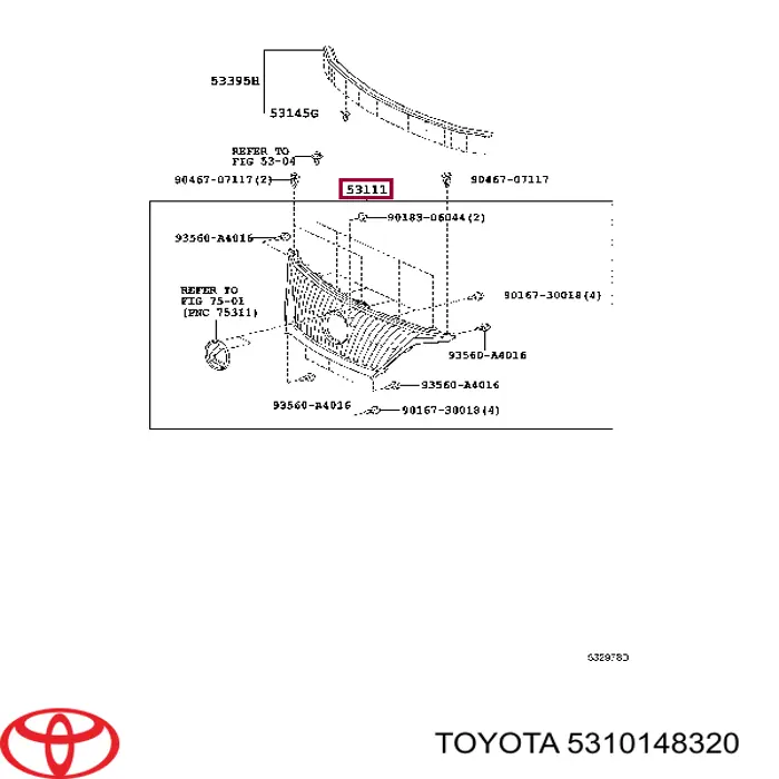 Решетка радиатора 5310148320 Toyota